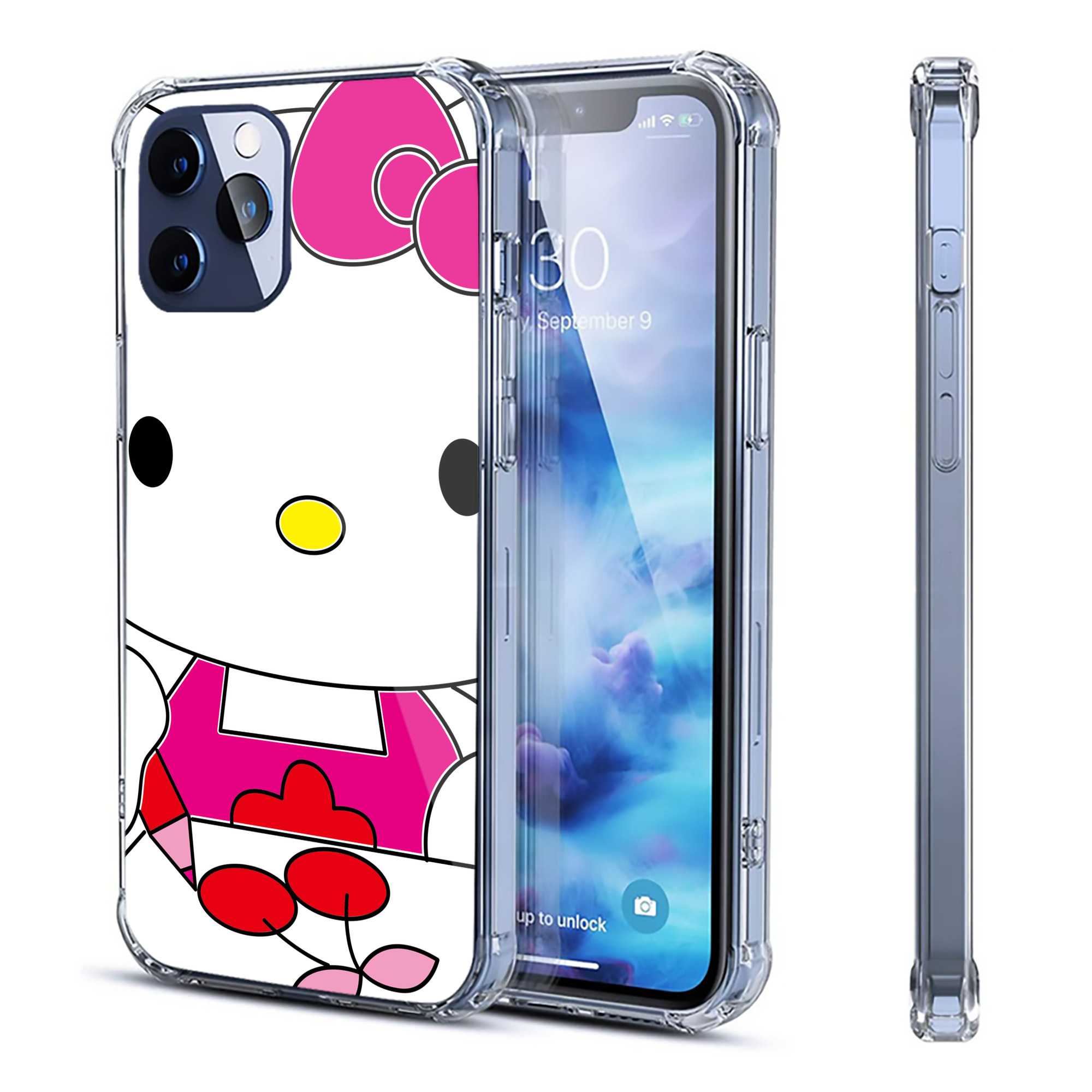 （画像用） Hello Kitty ハローキティ 【iPhone 12シリーズ対応】透明スマホケース（クリアソフトケース）